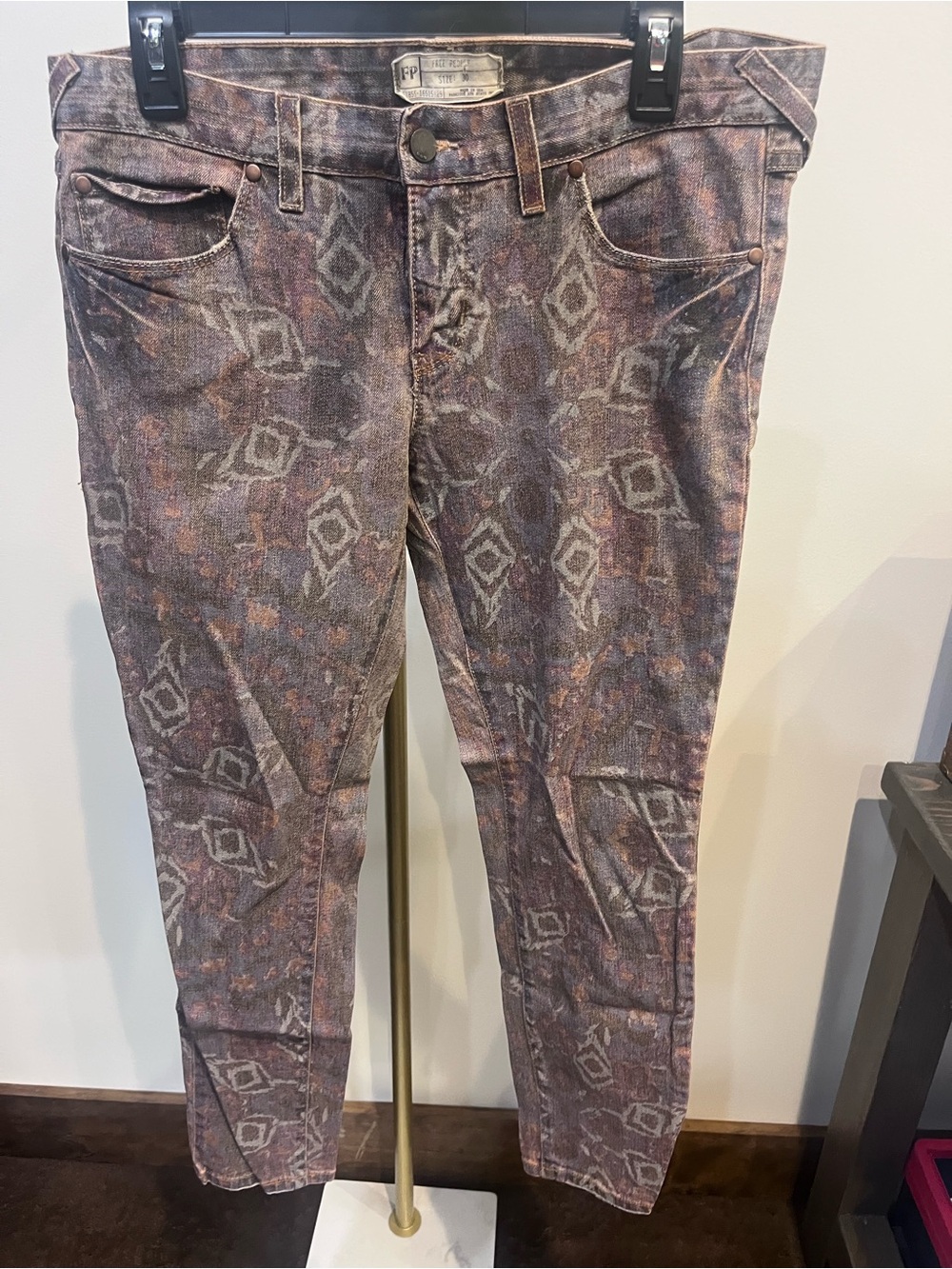 Printed Women's Jeans - Multicolor Pattern